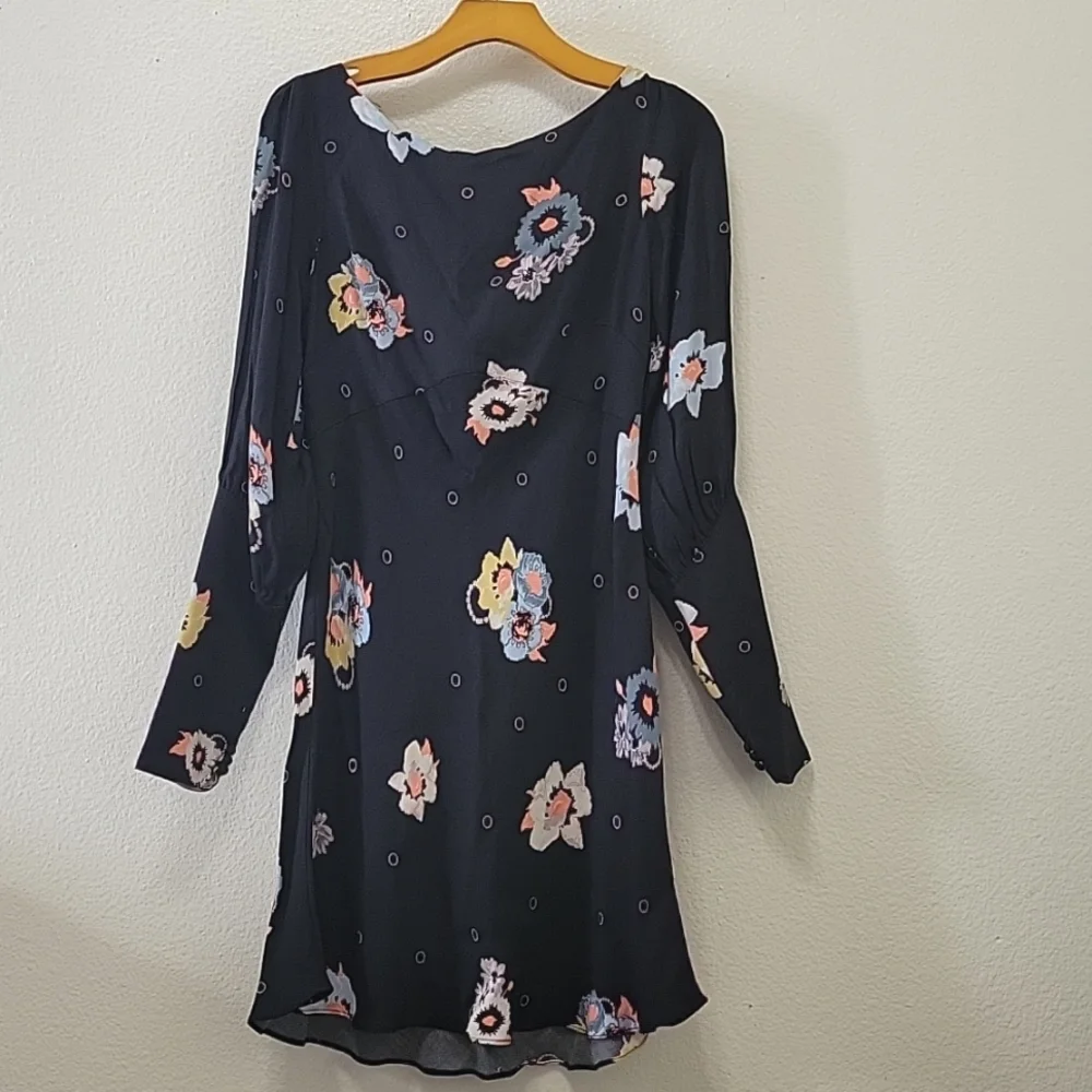 New Free People Womens Sunshadows Split-Sleeve Mini Dress Size 8 - Picture 6 of 16